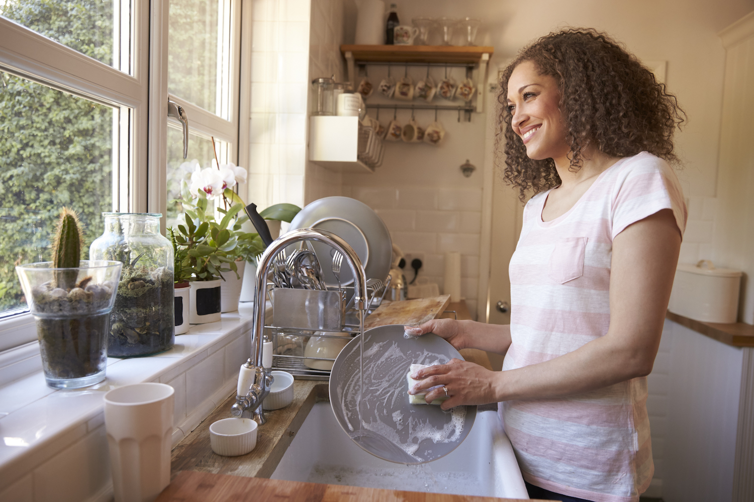 washing toddler hair in kitchen sink