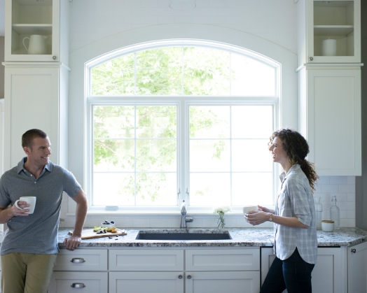 Casement window in home kitchen