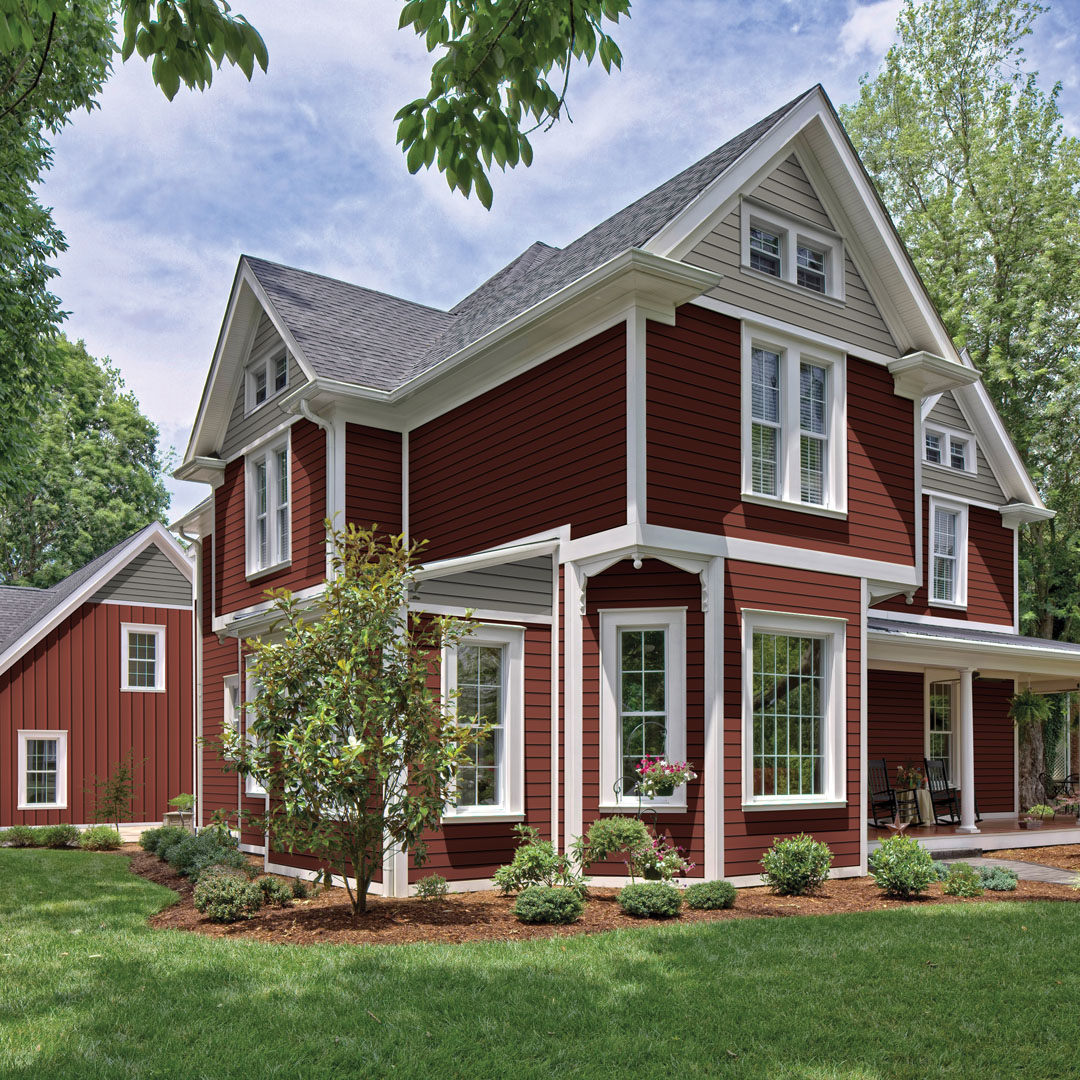 Royal Haven® Insulated red siding on house