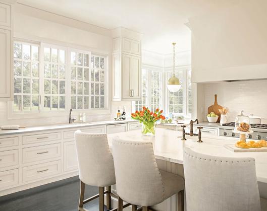 White contemporary vinyl windows in modern kitchen