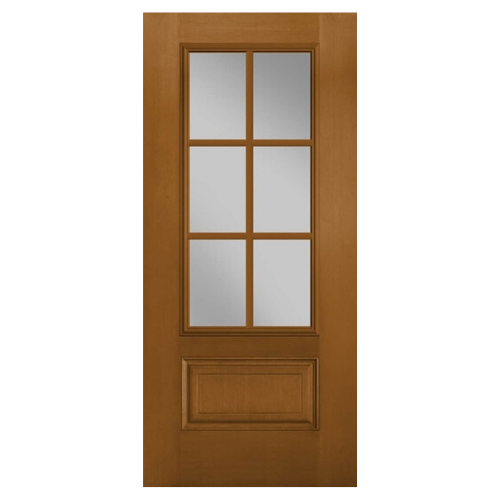 Fiberglass front door with glass