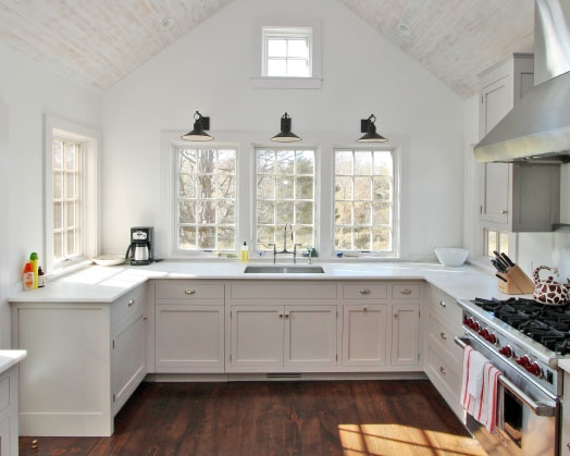 Wood-Traditional classic casement window in kitchen