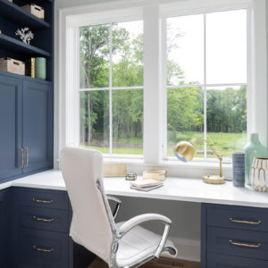 Marvin® Elevate Collection White casement window in home office
